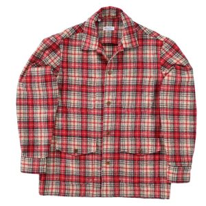 Work Jacket a quadri beige, rosso e nero