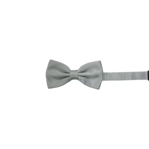 Papillon uomo grigio effetto seta tinta unita misura regular da cerimonia elegante