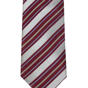 Cravatta uomo rossa fantasia riga diagonale misura 8cm da cerimonia elegante