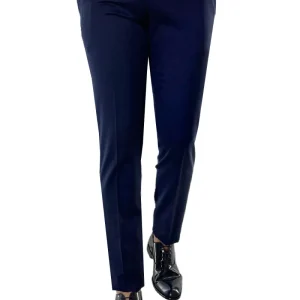 Pantalone uomo Blu Navy nido d’ape tasca america in fresco lana 100% Vitale Barberis Canonico