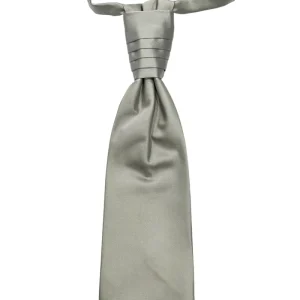 Plastron uomo Grigio 12cm da sposo elegante tinta unita in seta