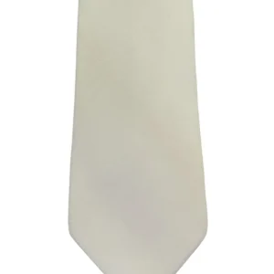 Cravatta uomo bianca tinta unita in misto fresco lana