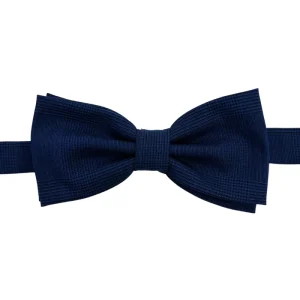 Papillon uomo royal blu fantasia principe di galles holland e sherry in fresco lana