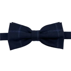 Papillon uomo blu a quadri in flanella