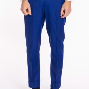Pantalone uomo royal blu tasca america in fresco lana super 140’s Holland & Sherry