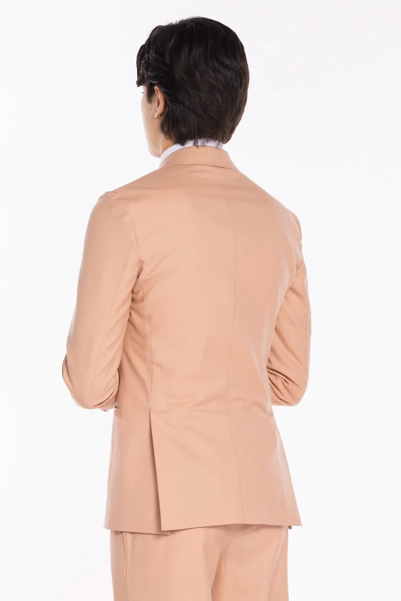 Giacca uomo Doppiopetto Pesca fresco lana super 140’s Holland & Sherry Rever a lancia - immagine 5