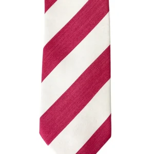 Cravatta uomo rosa fantasia righe 8cm da cerimonia elegante fresco lana super 120’s