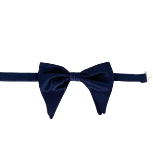 Papillon da uomo raso effetto seta tinta unita  da cerimonia modello pipistrello