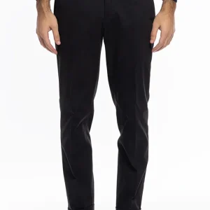 Pantalone uomo Nero tasca america in cotone slim fit con risvolto di 5cm