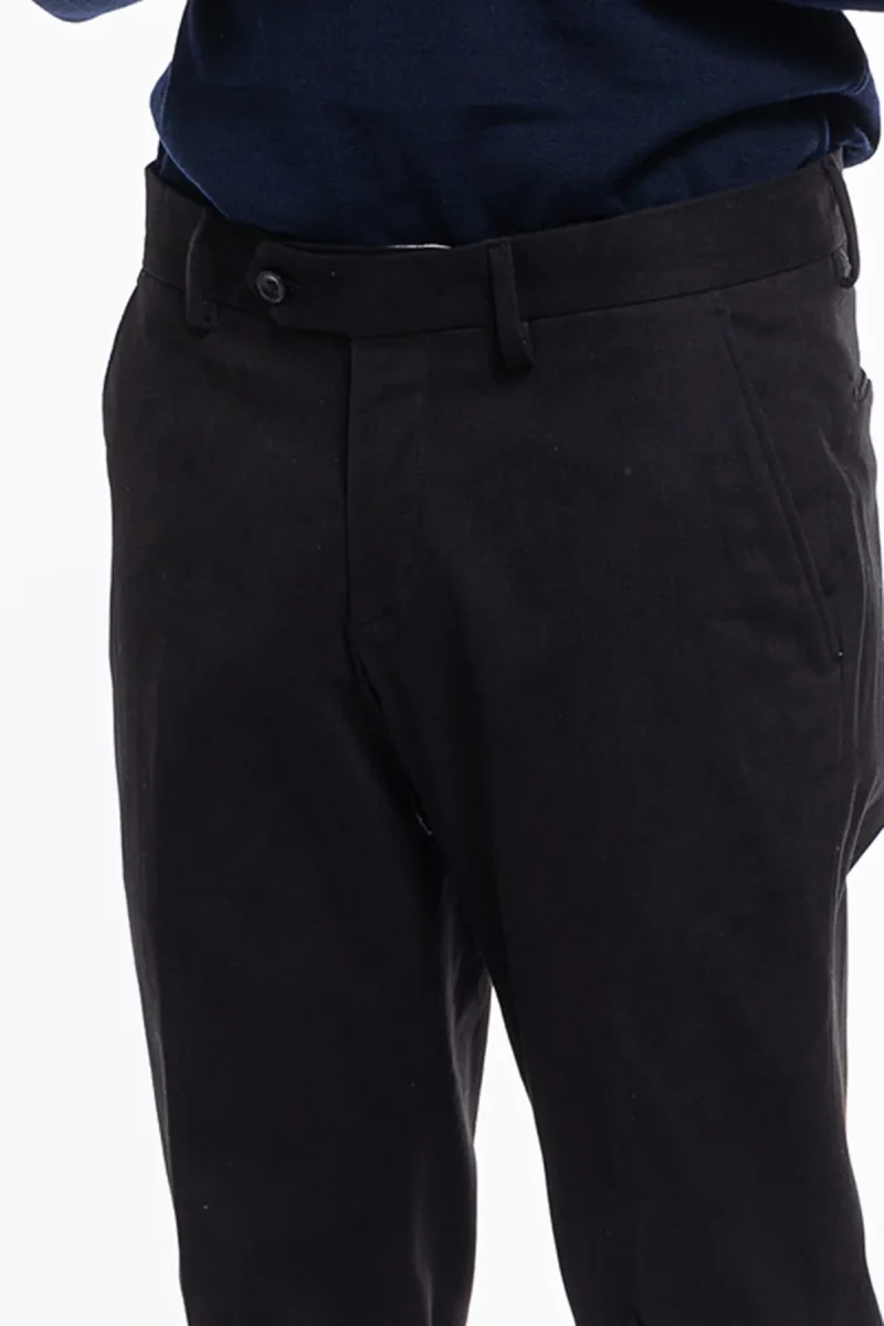 Pantalone uomo Nero tasca america in cotone slim fit con risvolto di 5cm - immagine 6