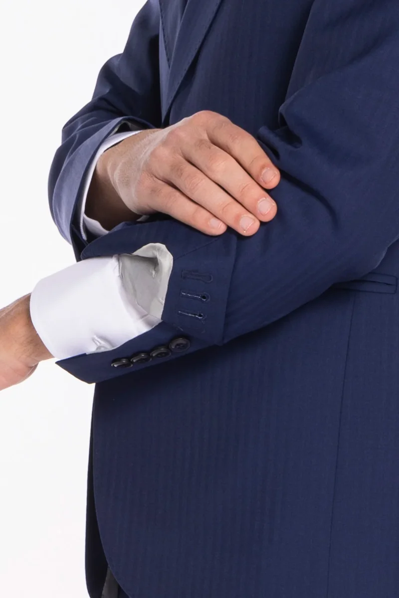 Abito uomo monopetto solaro blu fresco lana e seta Holland & Sherry Rever a lancia - immagine 6