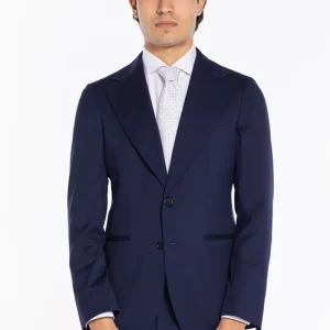 Abito uomo monopetto blu fresco lana super 130’s Vitale Barberis Canonico Rever a lancia