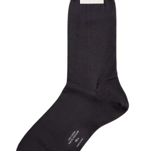 Calzini uomo grigio scuro filo di scozia lunghezza polpaccio tinta unita made in italy