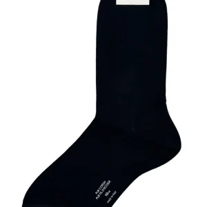 Calzini uomo neri filo di scozia lunghezza polpaccio tinta unita made in italy