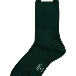 Calzini uomo verde filo di scozia lunghezza polpaccio tinta unita made in italy