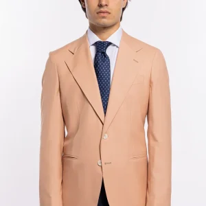 Abito uomo monopetto Pesca fresco lana super 140’s Holland & Sherry Rever largo classico .