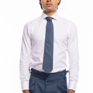 Cravatta uomo 9cm celeste fresco lana super 140’s holland & Sherry