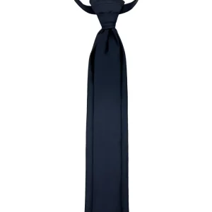 Plastron uomo Blu 8cm da sposo elegante tinta unita in raso effetto doppia cravatta