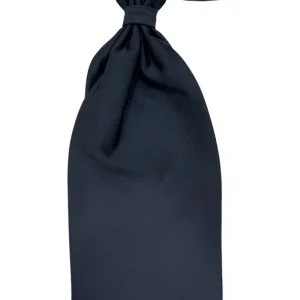 Plastron uomo Blu da bambino larghezza 10 tinta unita in raso effetto seta con nodo arriccio