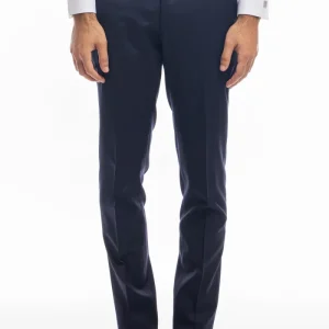 Pantalone uomo blu scuro tasca america in fresco lana super 130’s Vitale Barberis Canonico
