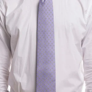 Cravatta uomo lilla 9cm fantasia fiori multcolor in pura seta cucita a mano