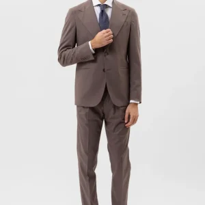 Abito Monopetto Fango Tinta Unita Uomo Rever A Lancia 13cm Tasche A Filo