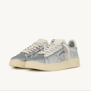 AUTRY ADLW TI05 - Sneakers DALLAS LOW SPARKLING PAILLETTES - Bianco e argento