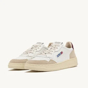 AUTRY AULW LS03 - LOW WOM LEAT/SUEDE - Bianco Burgundy