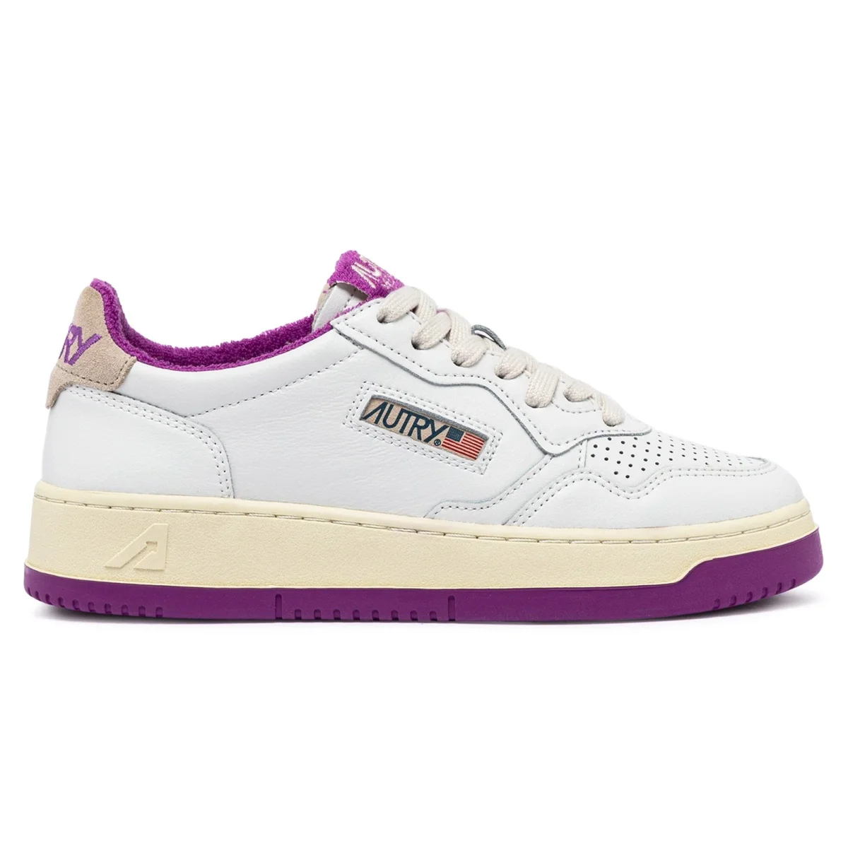 AUTRY - AULW VS04 -Sneakers LOW WOM LEAT - Bianco Viola - immagine 3