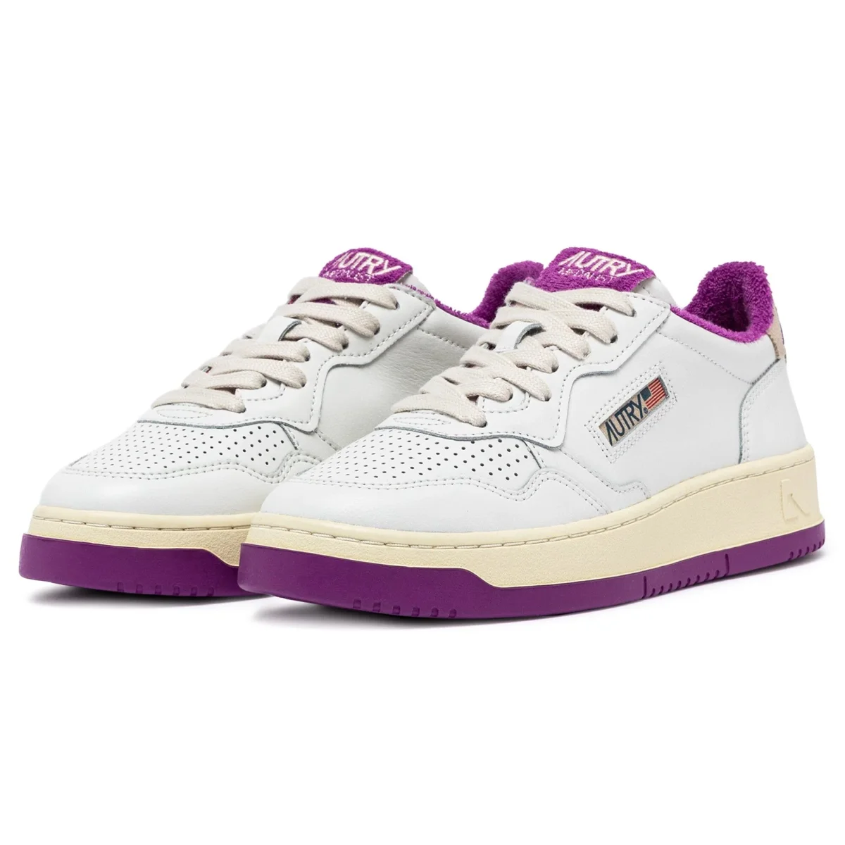 AUTRY - AULW VS04 -Sneakers LOW WOM LEAT - Bianco Viola