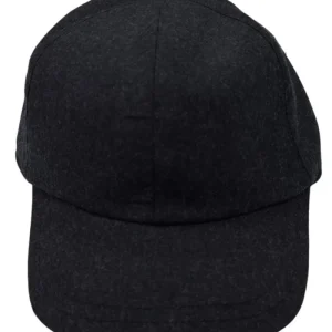 Cappello da uomo grigio scuro modello Baseball in pura lana flanella Carillo Drapers made in italy tinta unita