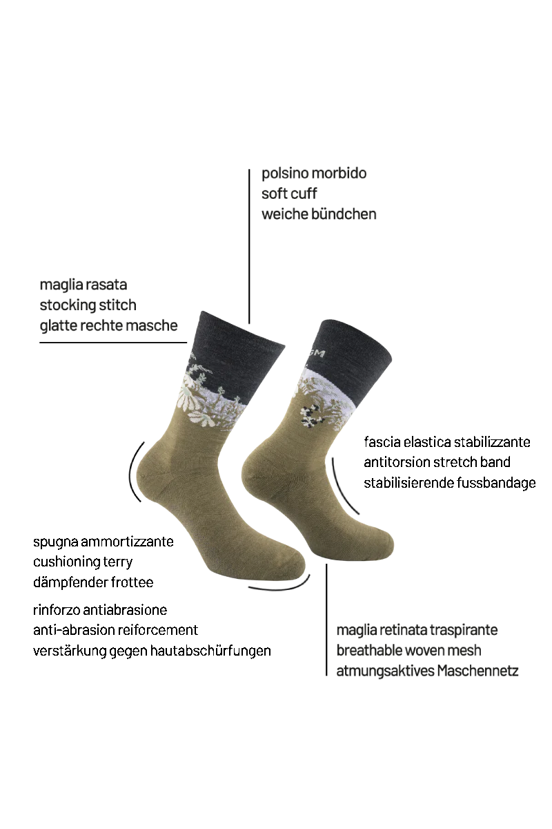 Reactive Blossom 6300 | Calzini tecnici in lana vergine merino fine - immagine 3