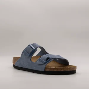 Birkenstock Arizona Suede Leather sandali pelle scamosciata Elemental Blue