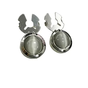 Gemelli copribottoni da camicia in madreperla tondi con base in acciaio silver