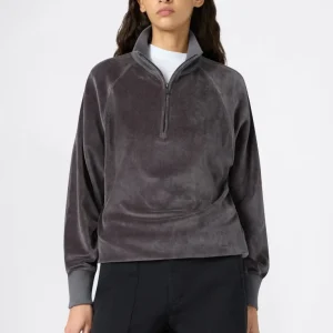 Women's Velour Half Zip Sweatshirt