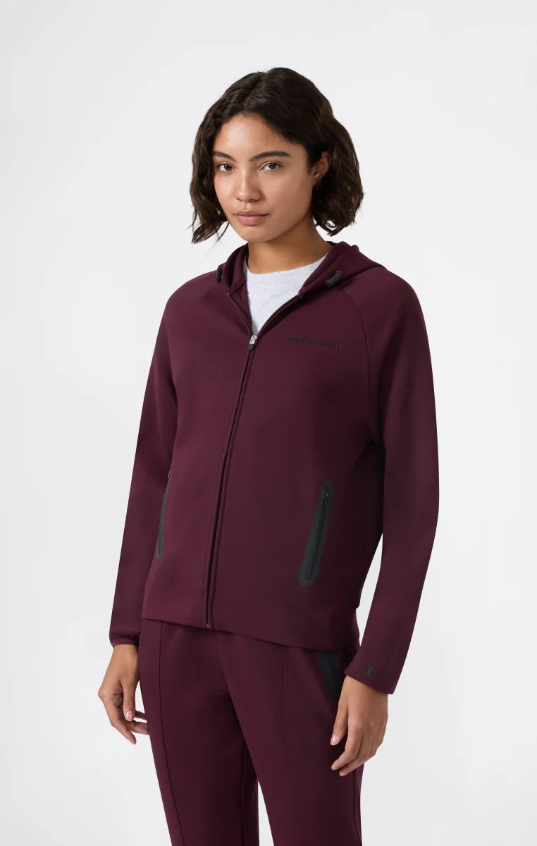 Women’s Full Zip Hoodie Stretch Poly-Cotton Sweatshirt C-Tech - immagine 2