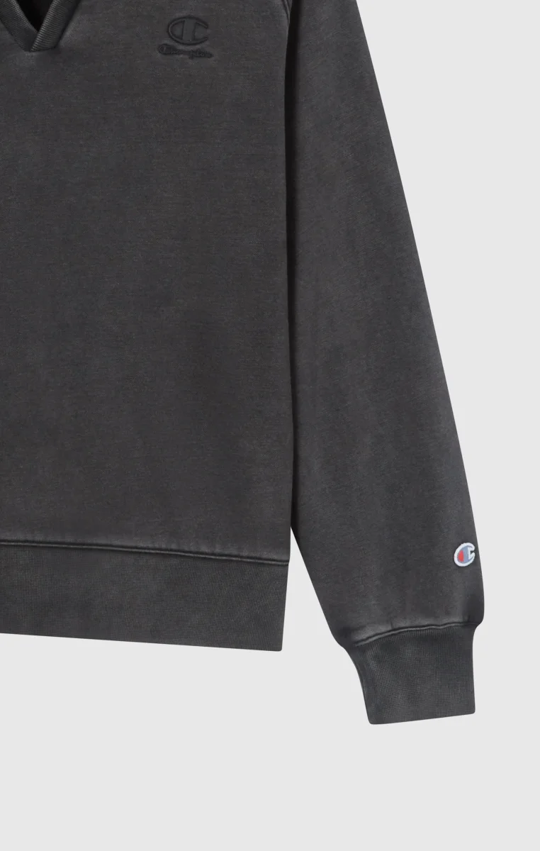 Women's Washed Polo Neck Fleece Sweatshirt Icons - immagine 8