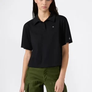 Women’s Cropped Cotton Jersey Polo Shirt