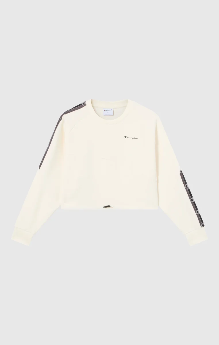 Women’s Cropped Interlock Crewneck Sweatshirt with Tape Logo - immagine 6