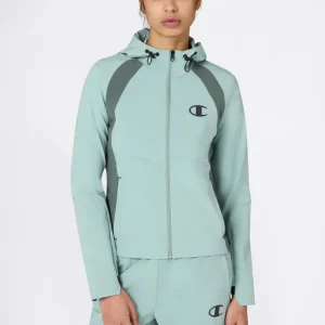 Women’s Stretch Nylon Hooded Track Top Slim Fit