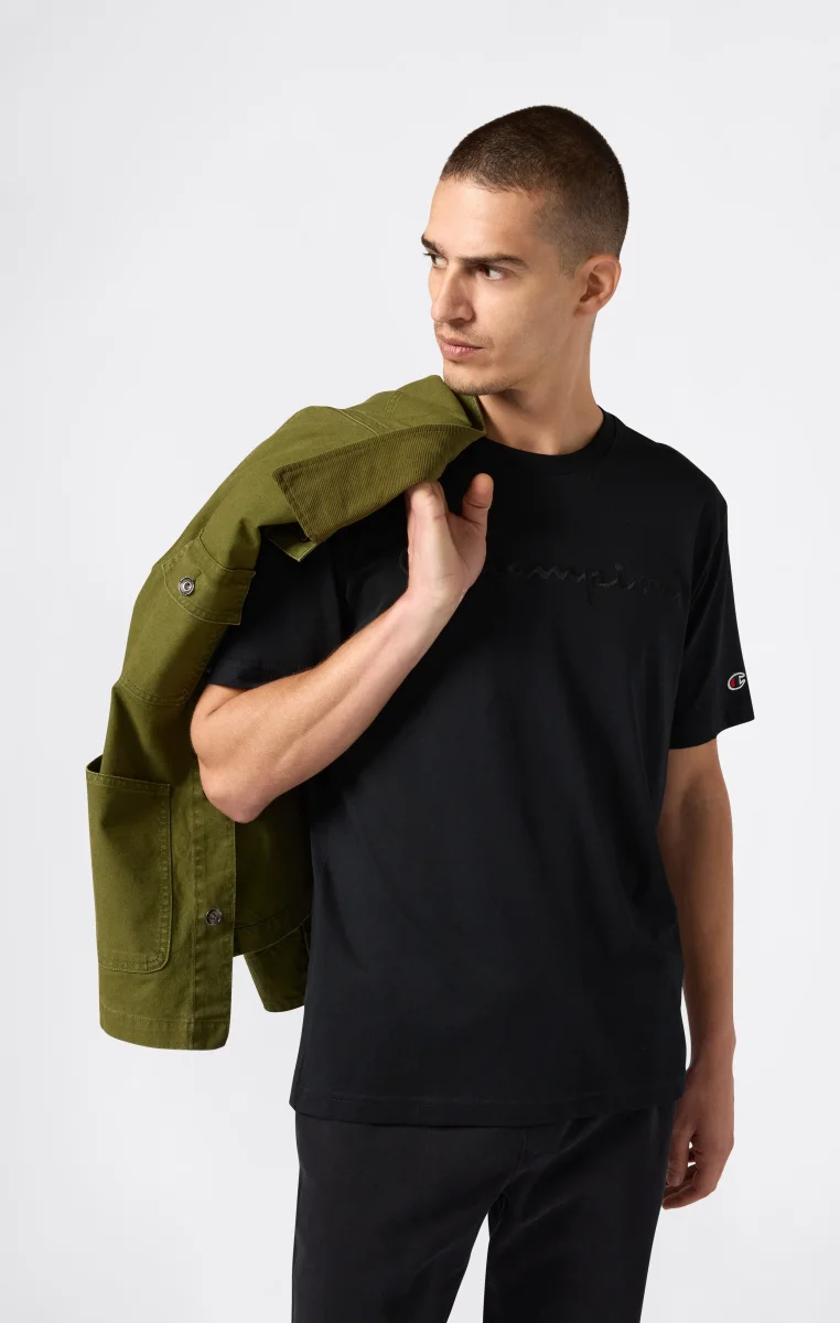 Men’s T-Shirt with Big Embroidery Logo Icons - immagine 4