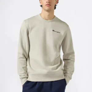 Men’s Fleece Crewneck Sweatshirt with Small Embroidered Logo Icons