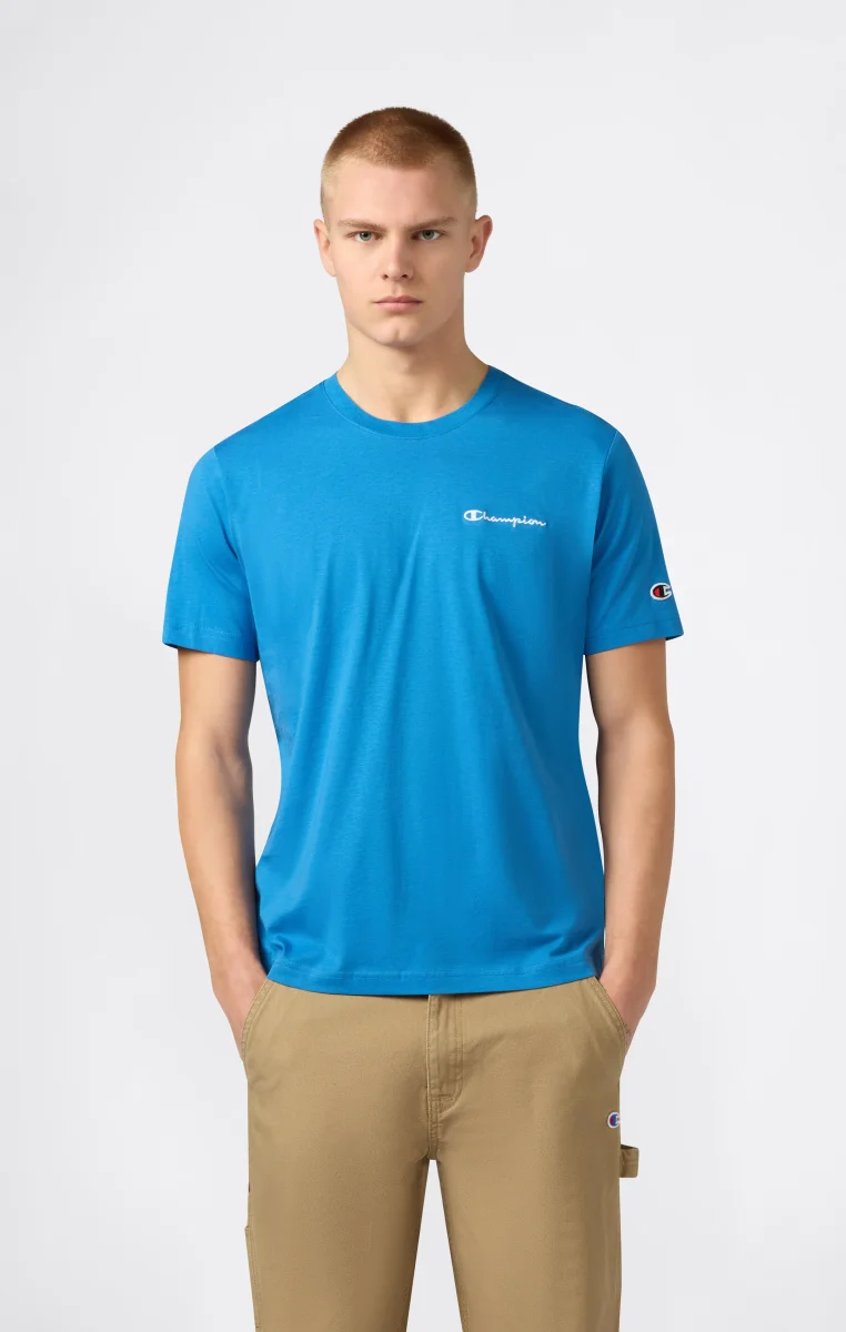 Men’s T-Shirt with Small Embroidered Logo Icons
