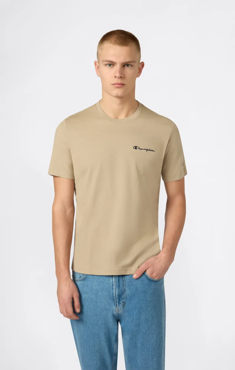 Men’s T-Shirt with Small Embroidered Logo Icons