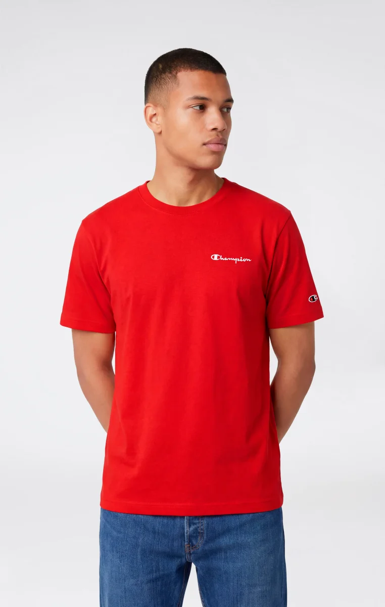 Men’s T-Shirt with Small Embroidered Logo Icons