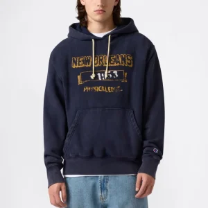 Heavyweight Men's Hooded Sweatshirt with Brushed Interior and Print Reverse Weave