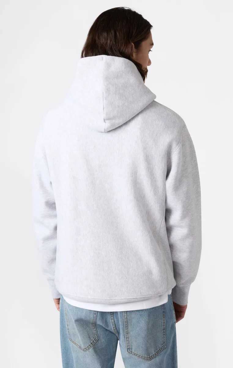 Heavyweight Men's Hooded Sweatshirt with Brushed Interior and Print Reverse Weave - immagine 4