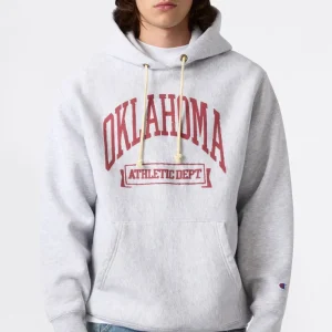 Heavyweight Men's Hooded Sweatshirt with Brushed Interior and Print Reverse Weave