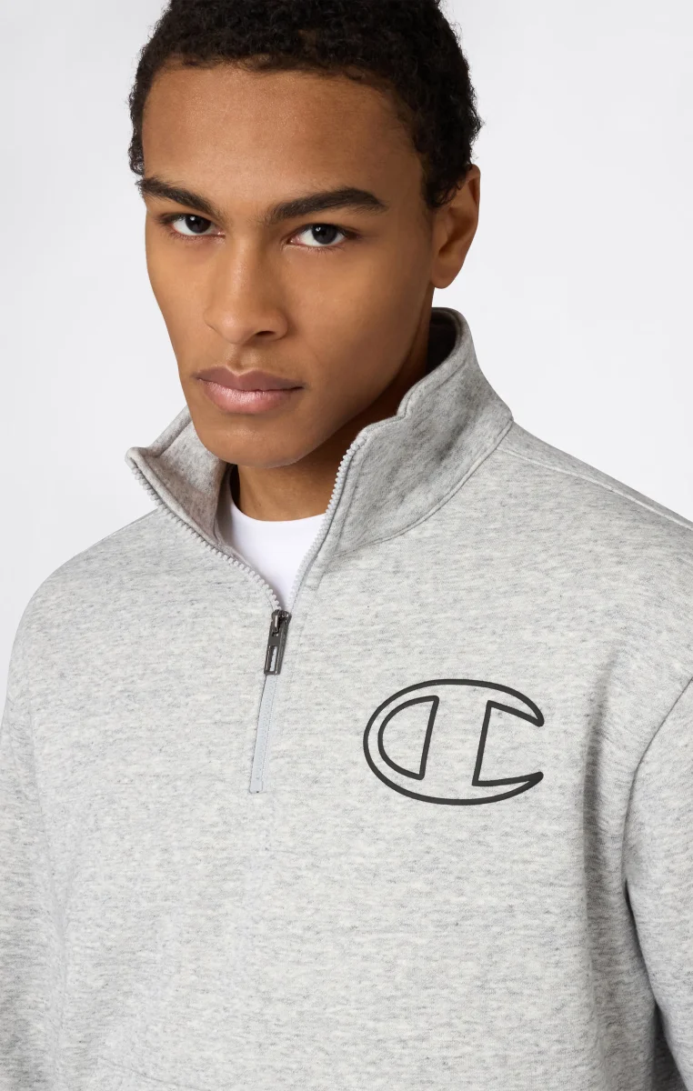 Men’s Half Zip Sweatshirt With Brushed Interior And Puff Print Logo - immagine 3