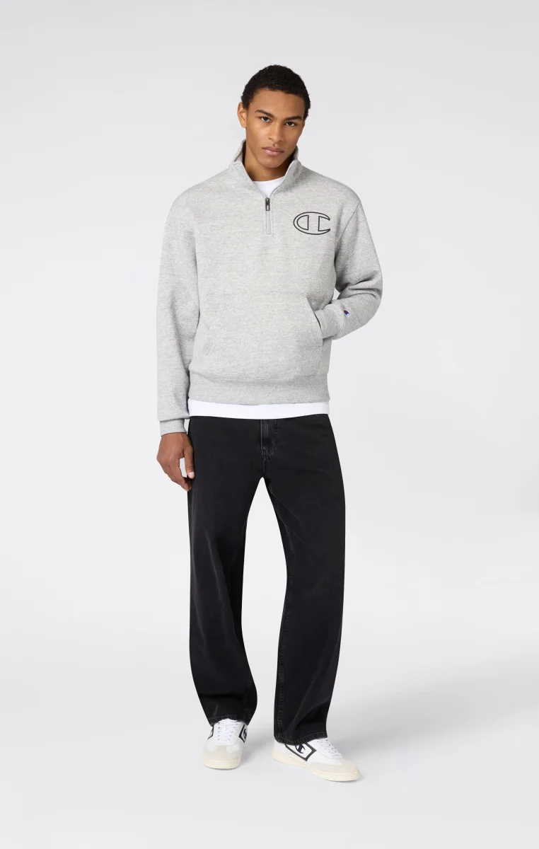 Men’s Half Zip Sweatshirt With Brushed Interior And Puff Print Logo - immagine 5
